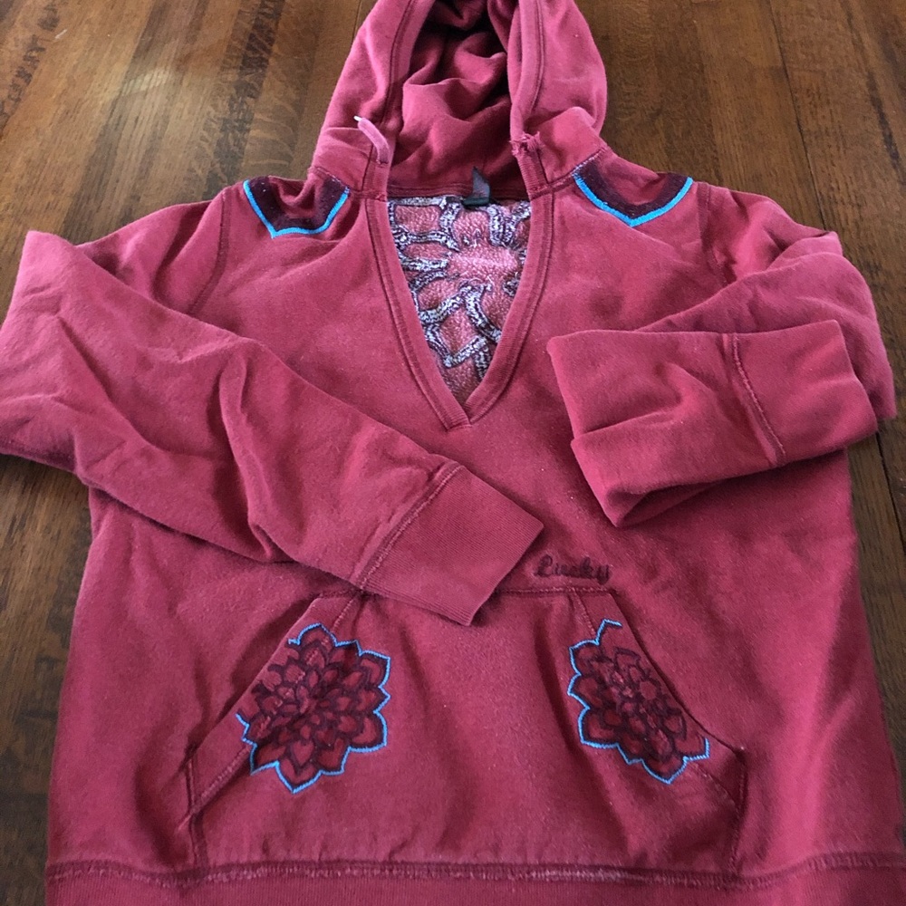 Lucky brand deep v-neck sweatshirt